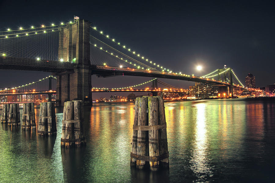 Moon Over Brooklyn Photograph by Natalie Mikaels - Pixels