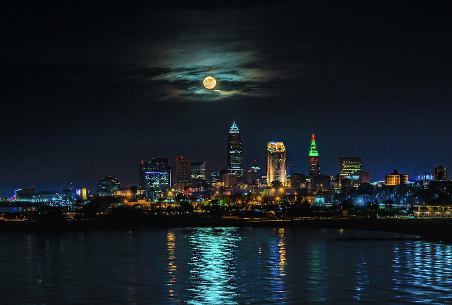 Moon over Cleveland by Richard Kopchock Moon over Cleveland by Richard Kopchock