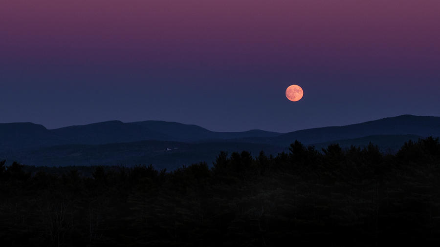Fall Photograph - Moon Over Moose Mountain by Brenda Petrella Photography Llc
