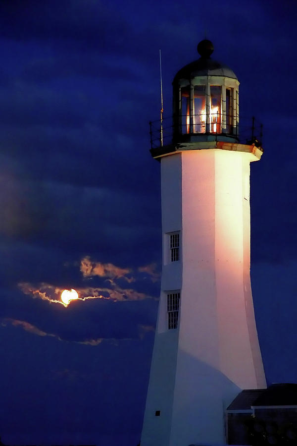 Moon over Scituate Light by Steven David Roberts Moon over Scituate Light by Steven David Roberts
