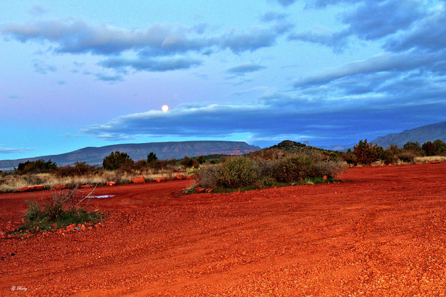 Mountain Mixed Media - Moon Over Sedona 002 by Gayle Berry