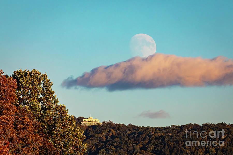 Moon over Summit House Photograph by Jim Gillen