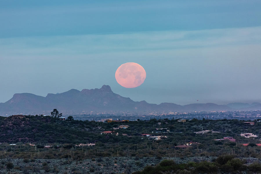 Moon Over Tucson Photograph by Southern Plains Photography - Pixels