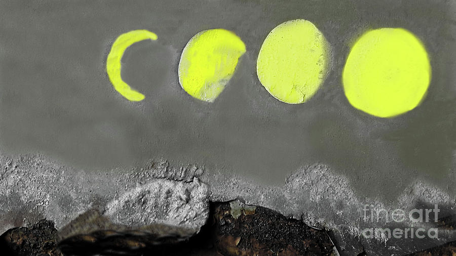 Moon Phases Over the Mountains 300 Mixed Media by Sharon Williams Eng