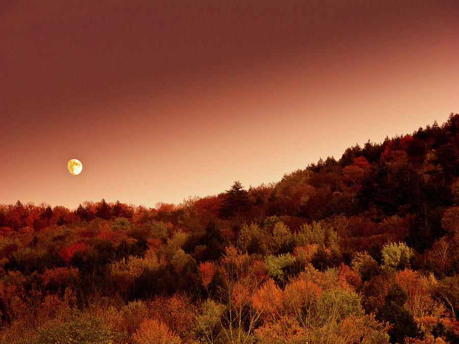 Moon Rise Over Andes, Ny Ridge Photograph by Zilberman-sands