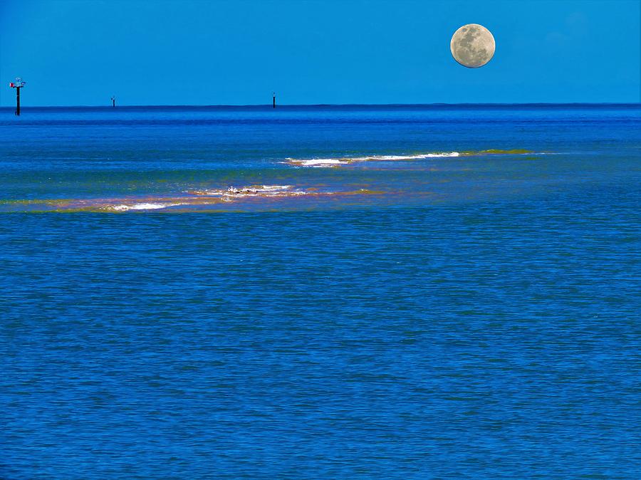 Moon Rising Over Embley Mouth Photograph by Joan Stratton