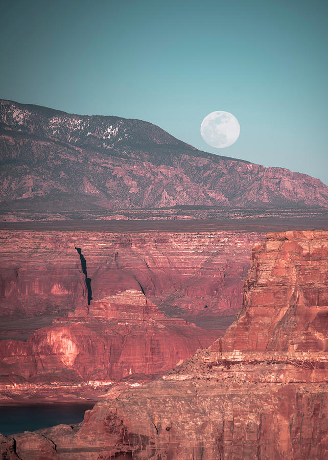 Moon Rising Over Utah Photograph by Laura Hedien