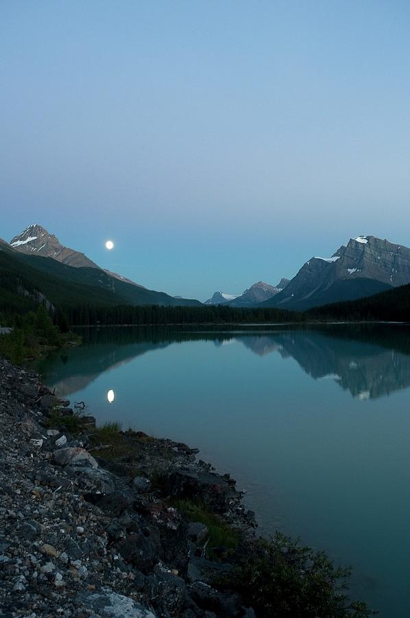 Moon, Waterfowl Lake, Banff National Photograph by Design Pics/robert Brown