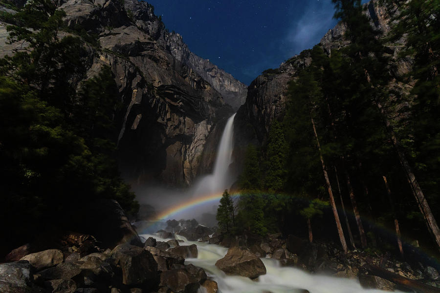Moonbow at Yosemite falls Photograph by Asif Islam