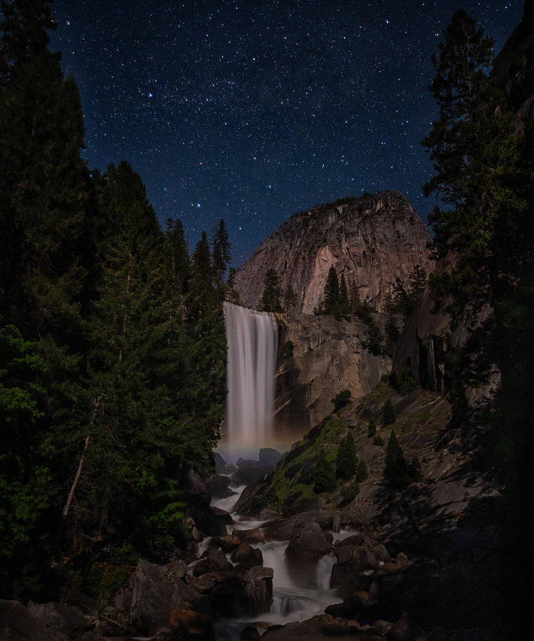 Moonbow Over Vernal Fall Photograph by April Xie