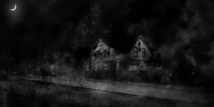 Moonlight Over Our Sweet Homes.. Mixed Media by Aleksandrs Drozdovs