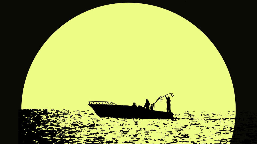 Boat Digital Art - Moonlight boating by Cathy Harper