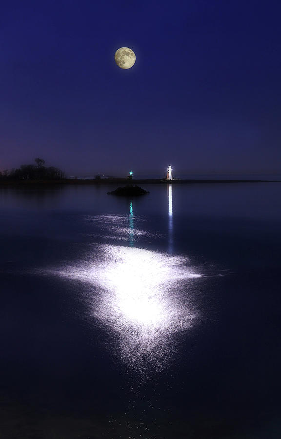Moonlight By Sea Photograph by John Rizzitelli Photography