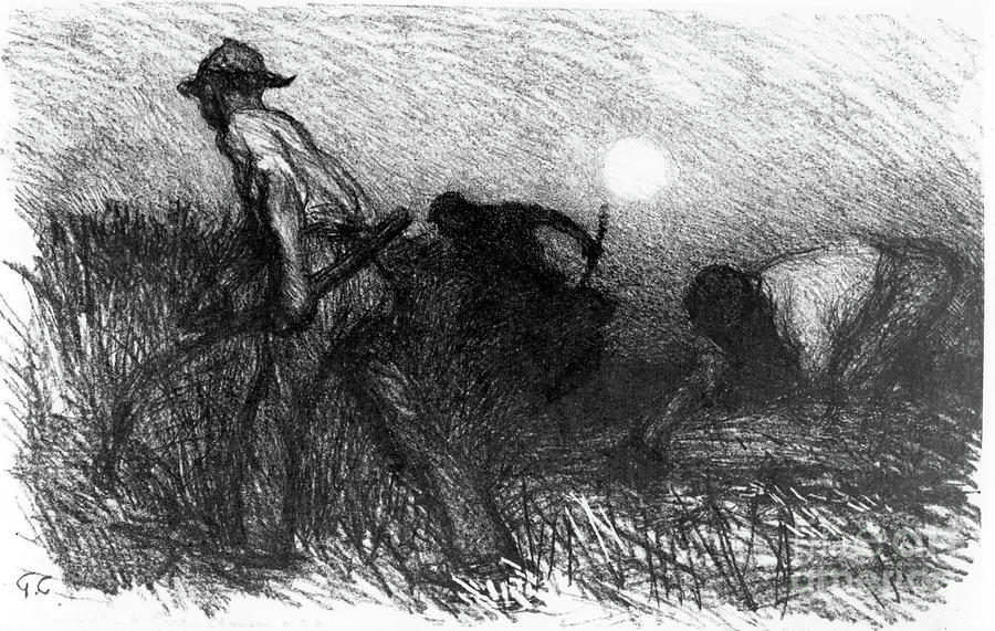 Moonlight, Circa 1890 Litho Painting by George Clausen