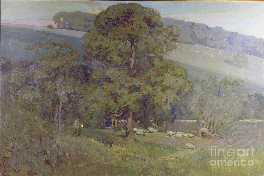 Moonlight In The Cotswolds, 1903 Painting by Alfred East