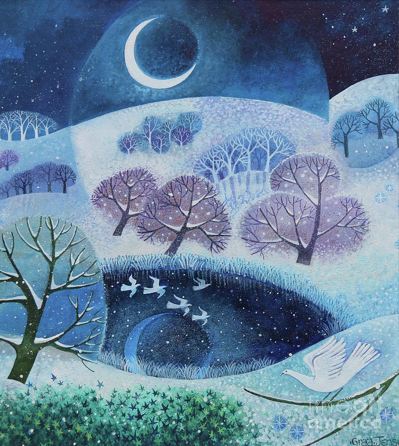 Moonlight Painting by Lisa Graa Jensen - Fine Art America