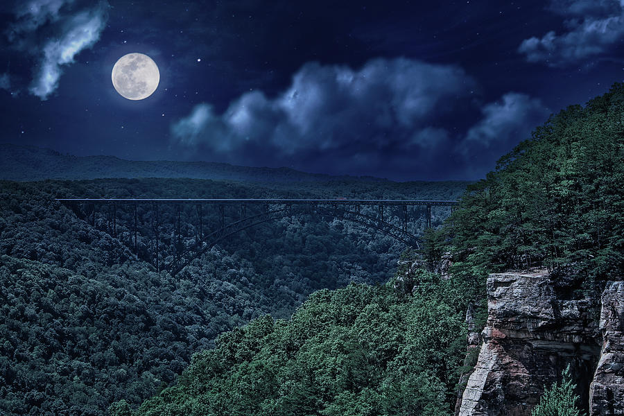 Architecture Photograph - Moonlight on the Gorge by SC Shank