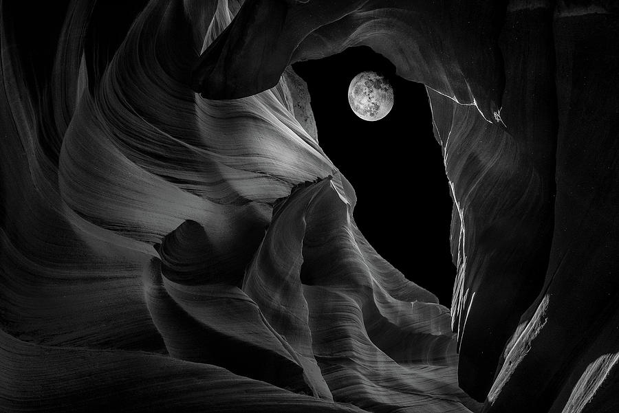 moonlight over Lower Antelope Canyon Photograph by Dean Ginther