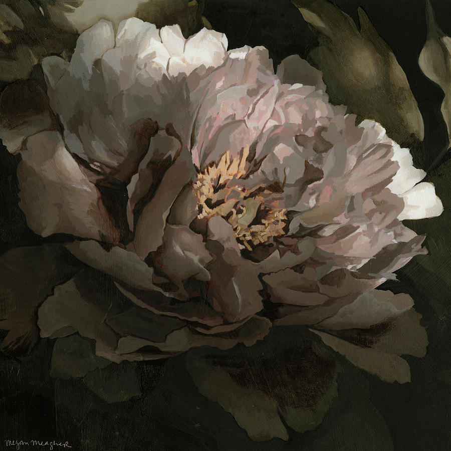 Moonlit Peony I Painting by Megan Meagher