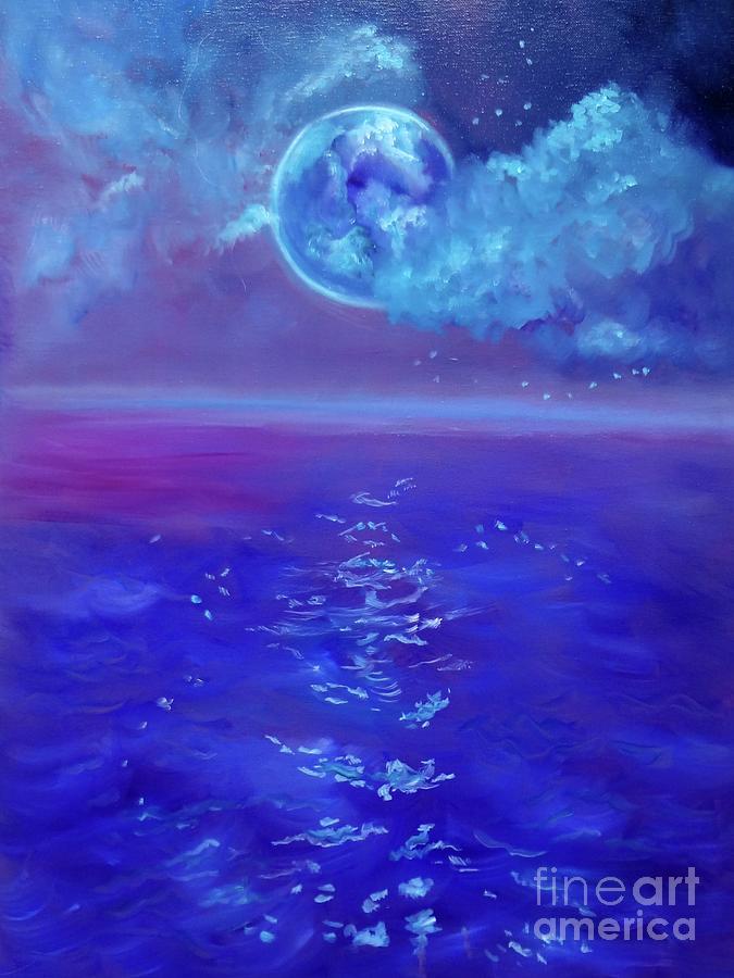 Blue Moon Painting by Jenny Lee - Pixels