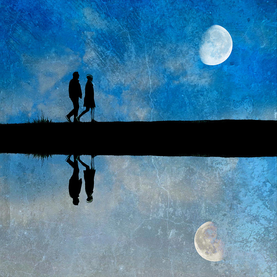 Moonlit Walk Digital Art by Robert Frank Gabriel - Pixels