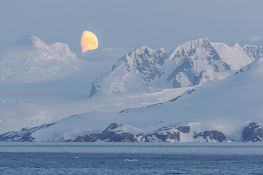 Mountain Photograph - Moonrise In Antarctica by Gerald Vogl