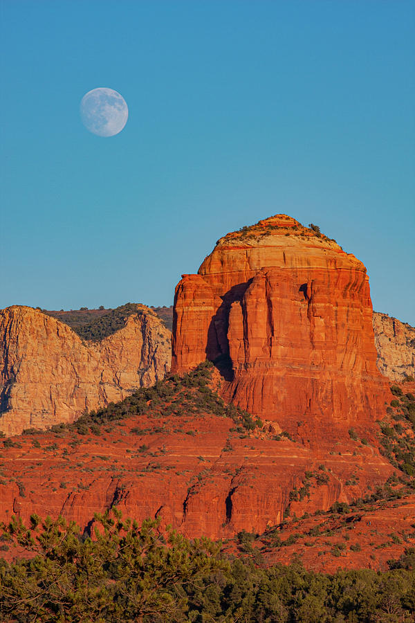Moonrise Over Cathedral Rock Tall Photograph by Al Hann