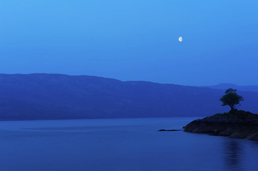 Moonrise over Loch Sunart, Highlands Photograph by David Ross