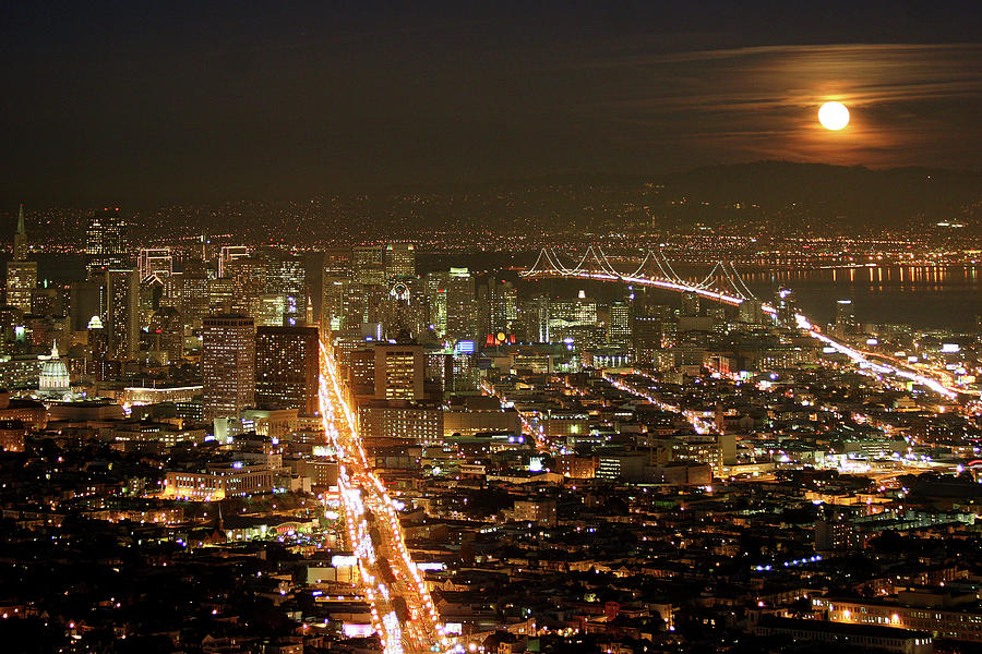 Moonrise Over San Francisco Photograph by Photo ©tan Yilmaz