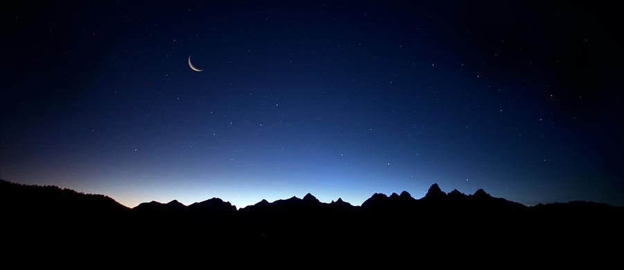 Moonrise Over The Grand Tetons In Photograph by Scott Stulberg Moonrise Over The Grand Tetons In Photograph by Scott Stulberg