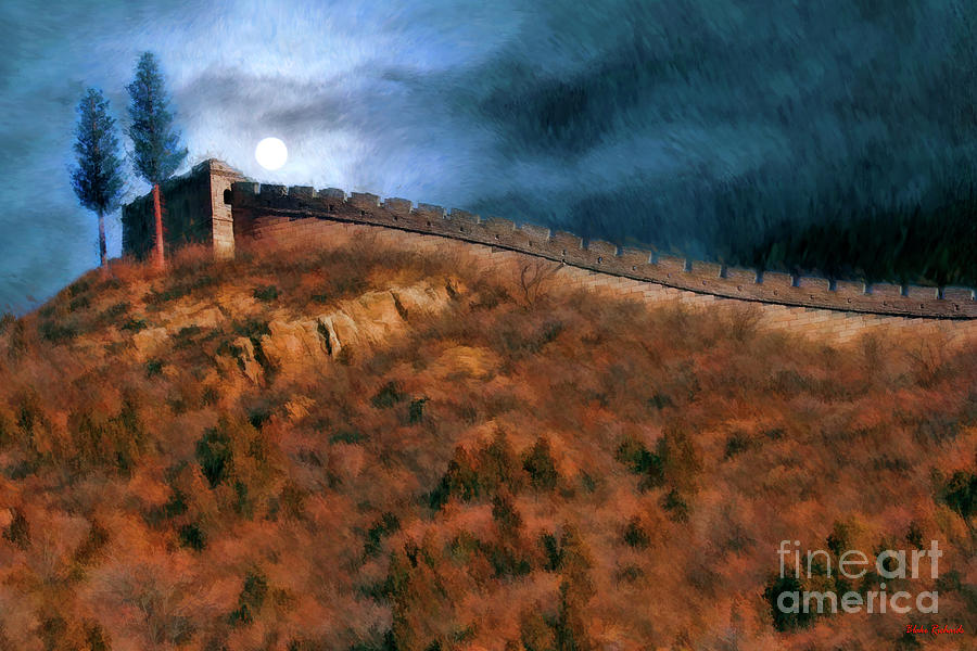 Moonrise Over The Great Wall China Photograph by Blake Richards