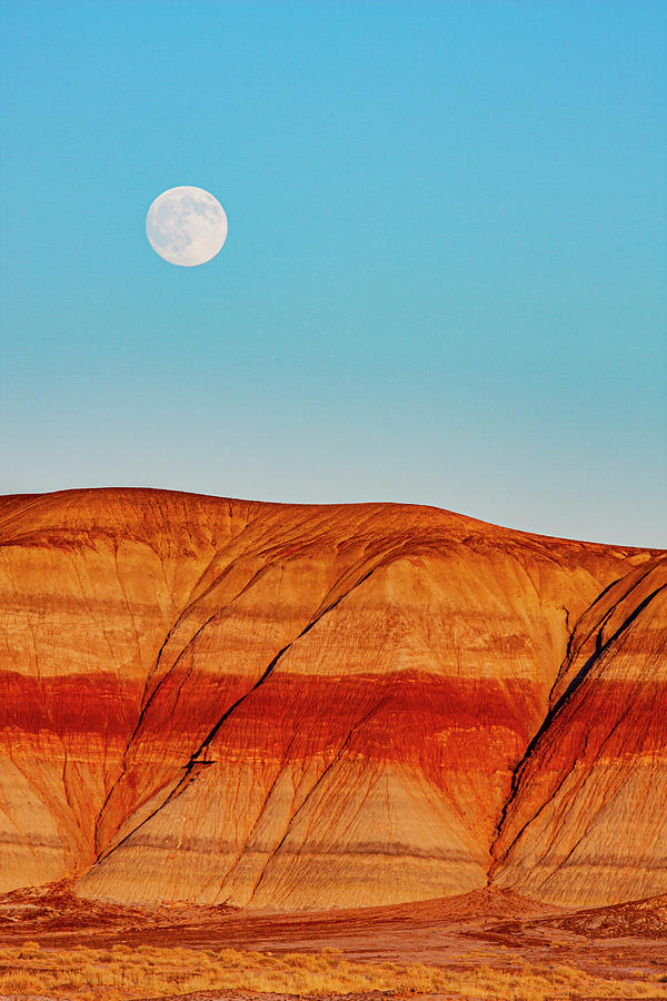 Moonrise Over the Painted Desert Tall Photograph by Al Hann