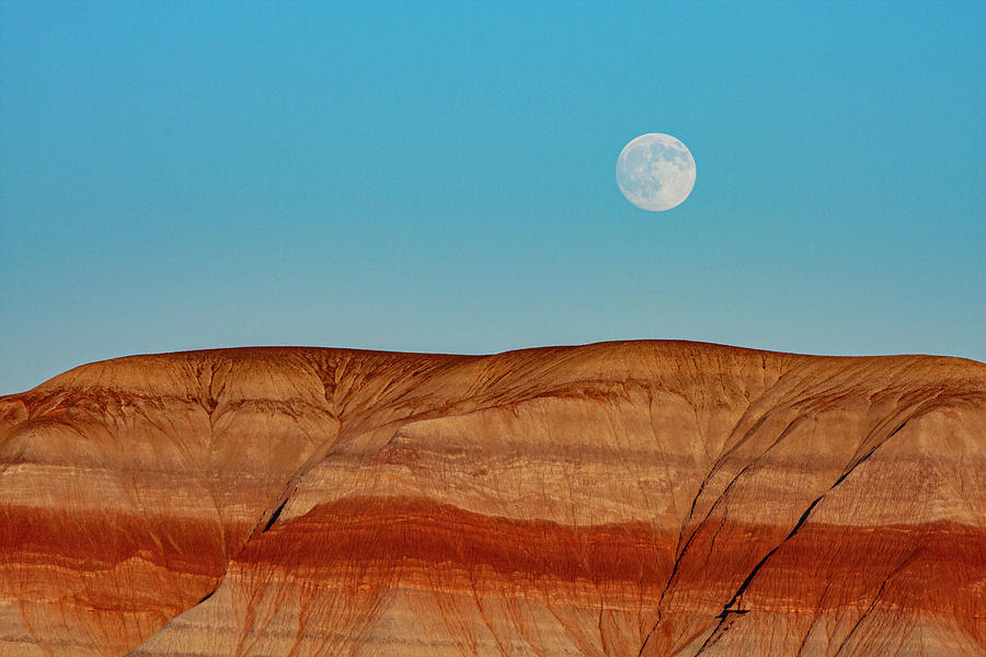 Moonrise Over the Painted Desert Wide Photograph by Al Hann