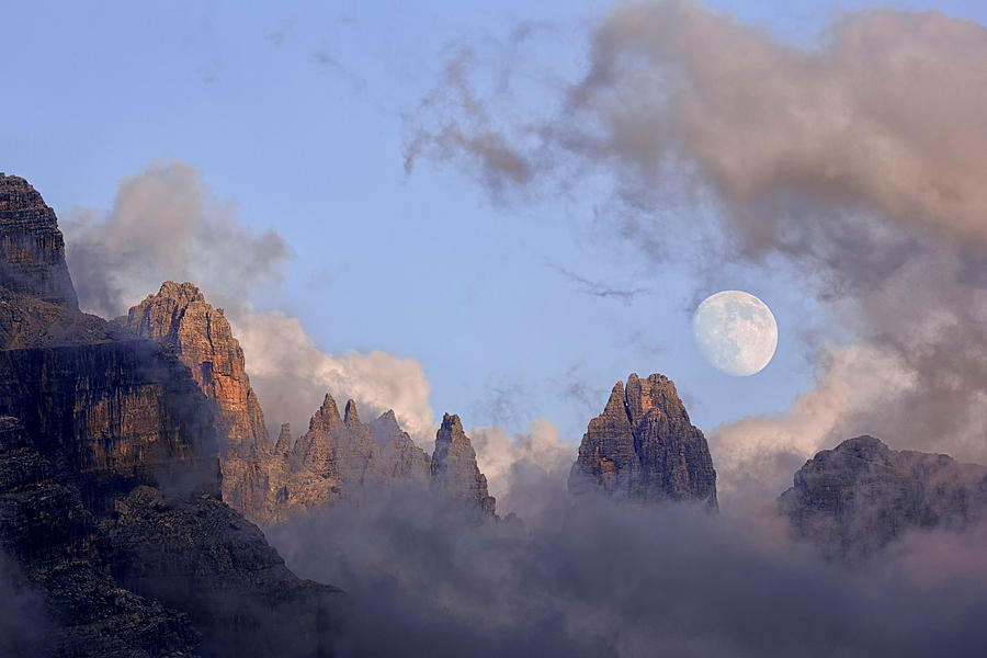 Mountain Photograph - Moonrise by Paolo Bolla