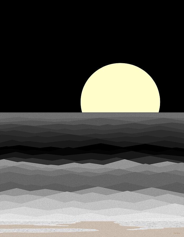 Moonrise Surf Digital Art by Val Arie