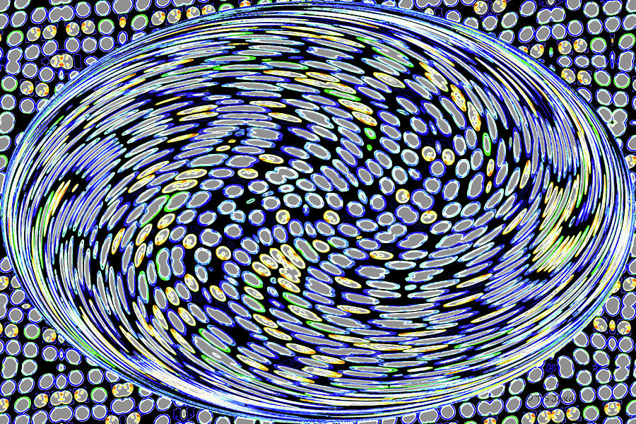 Moons And Spots Oval Abstract Digital Art by Tom Janca