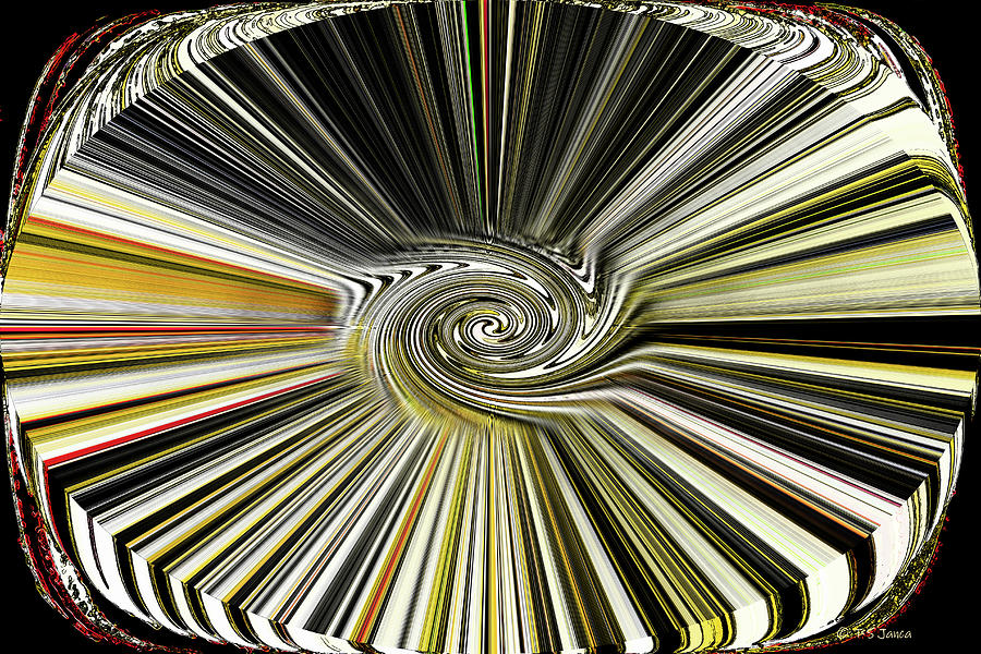 Moons And Spots Oval Twirl Abstract #ab3 Digital Art by Tom Janca