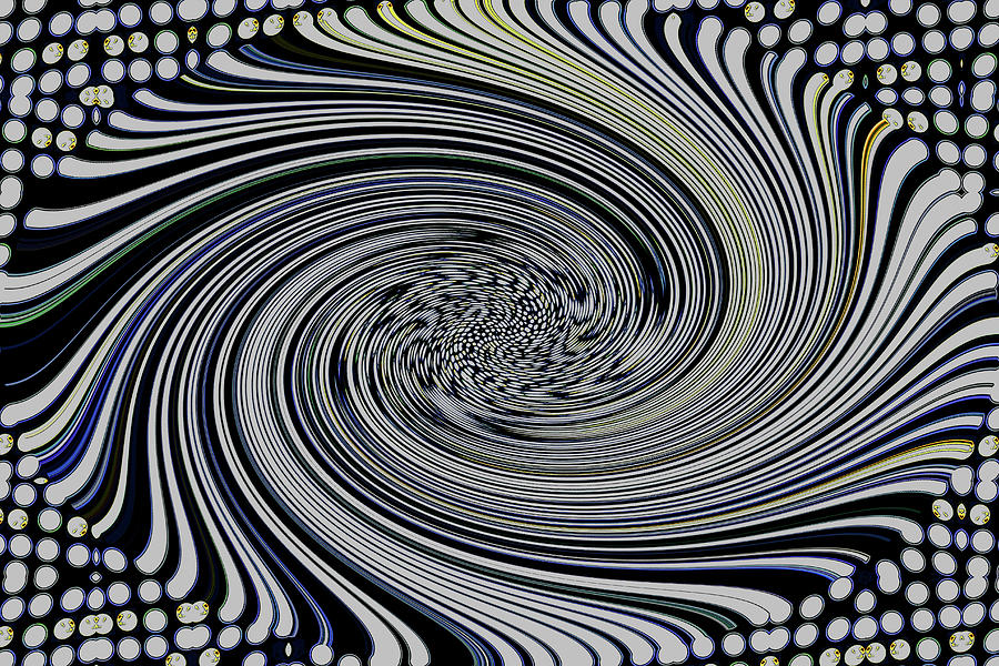 Moons And Spots Oval Twirl Abstract Digital Art by Tom Janca