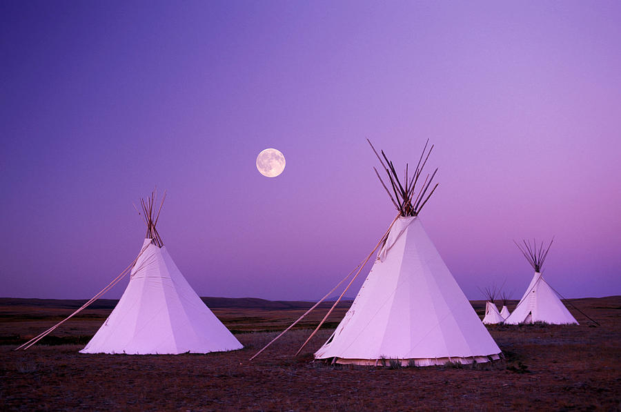 Moonscape With Tipis Digital Art by Heeb Photos
