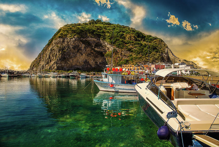 Moored Boats Under Promontory Photograph by Vivida Photo PC