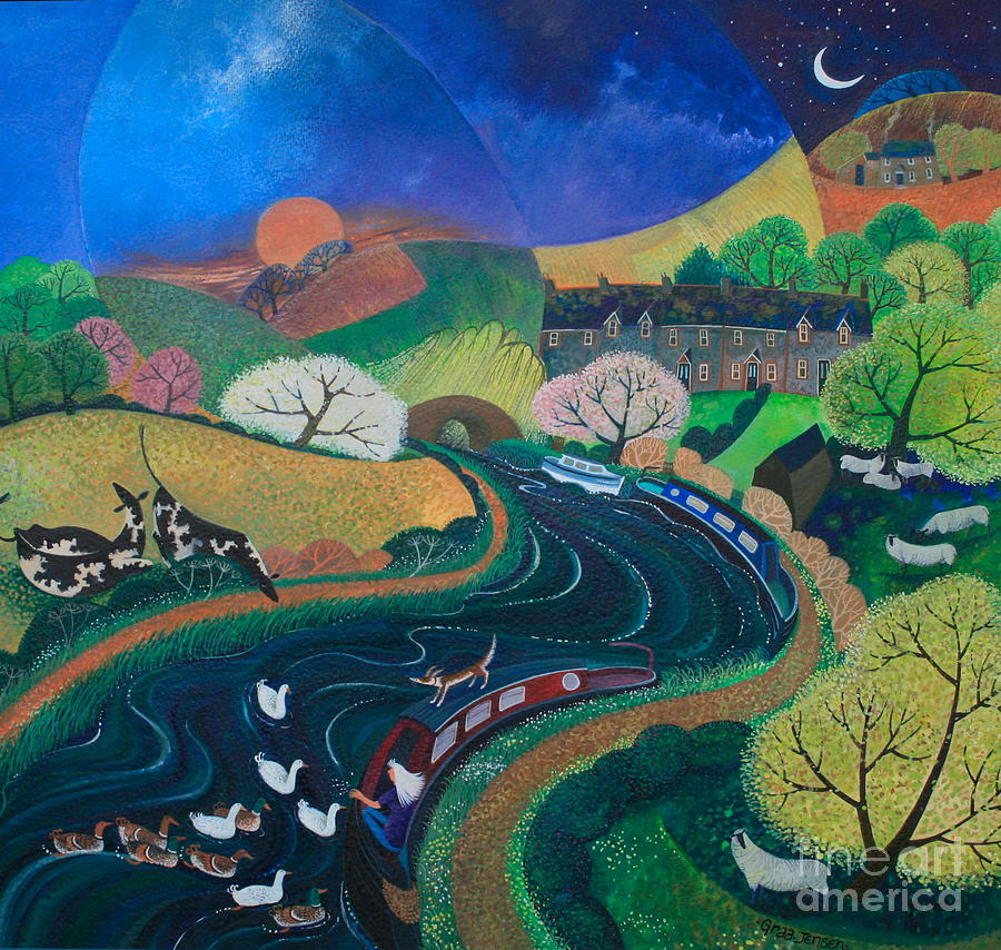 Moored For The Night Painting by Lisa Graa Jensen
