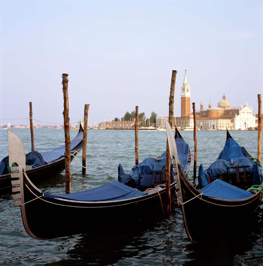 Moored Gondolas On Canal By St Mark S Photograph by Anna Watson Moored Gondolas On Canal By St Mark S Photograph by Anna Watson