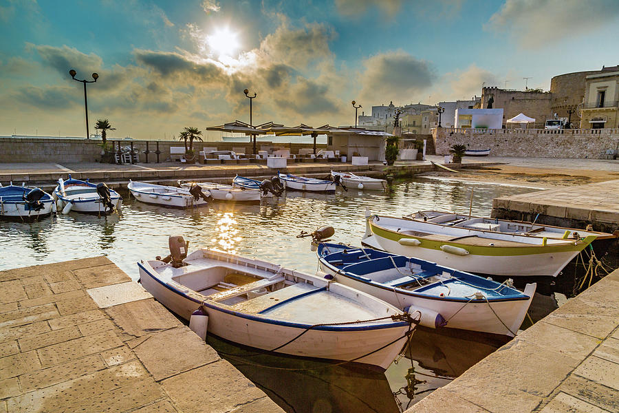 mooring boats on the Adriatic sea Photograph by Vivida Photo PC