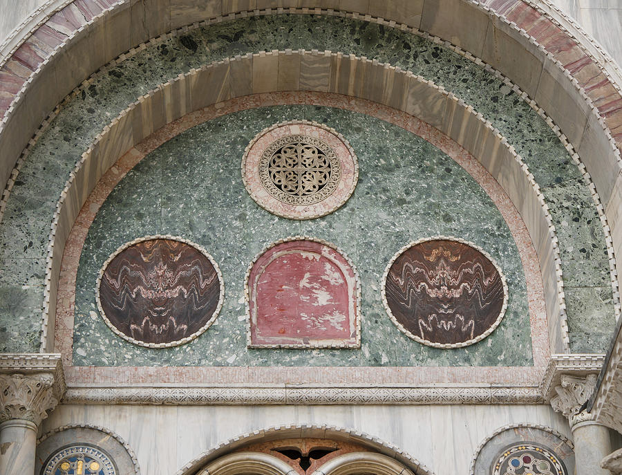 Moorish arches on the facade of St. Marks Basilica in Venice Photograph by Tosca Weijers