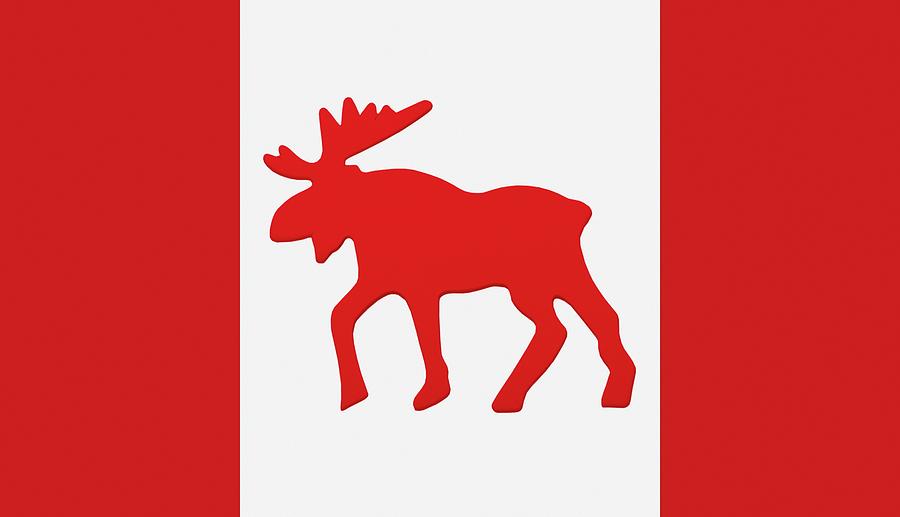 Moose Emblem On Canadian Flag Photograph by Design Pics/darren Greenwood