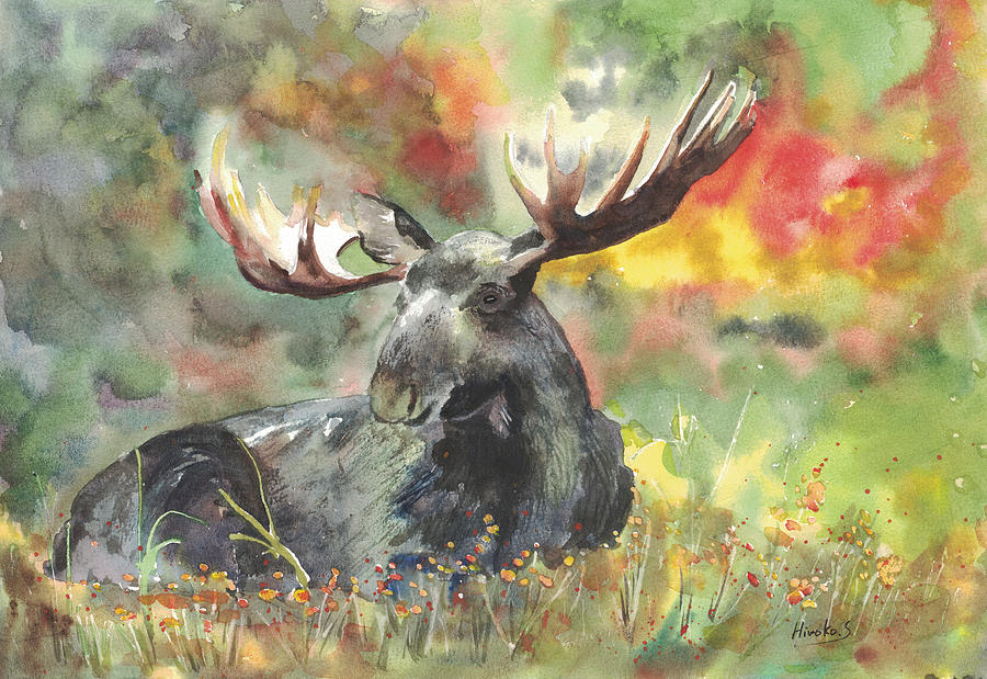 Moose Painting by Hiroko Stumpf