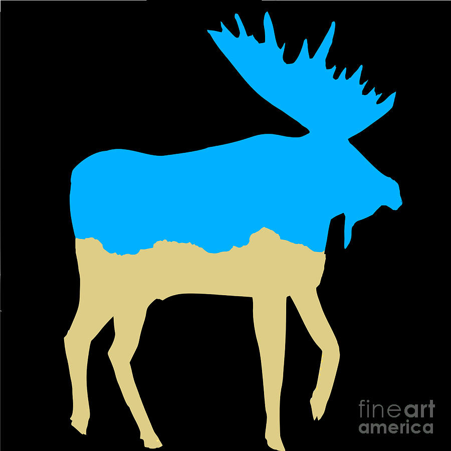 Moose Lighter Blue Digital Art by Monika Shepherdson
