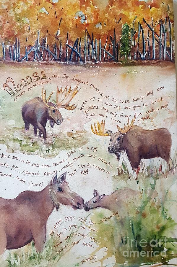 Animal Painting - Moose page by Patricia Pushaw
