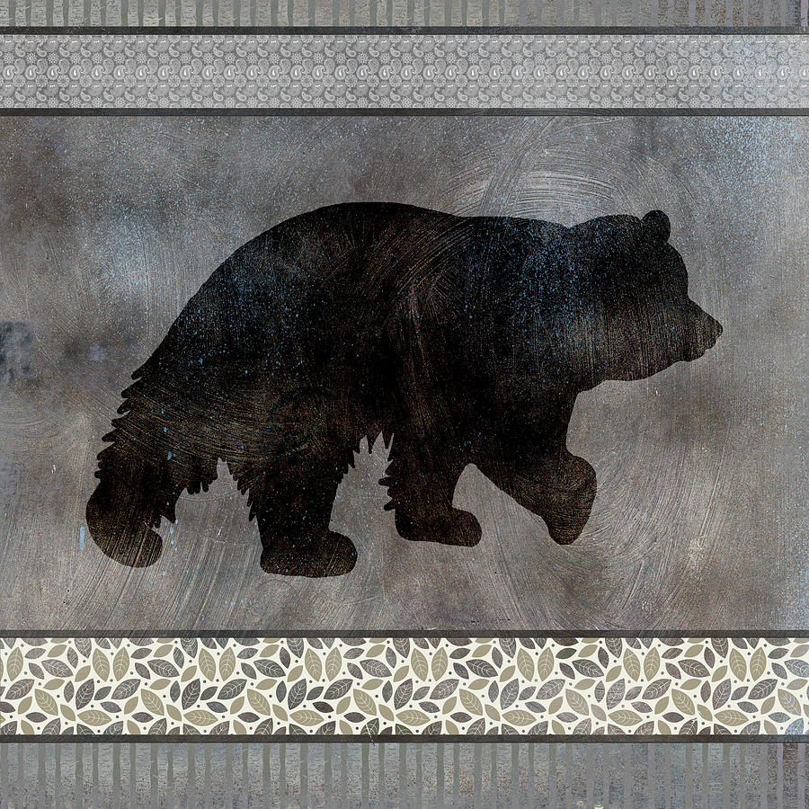 Animal Mixed Media - Moose Pattern Bear Square by Lightboxjournal