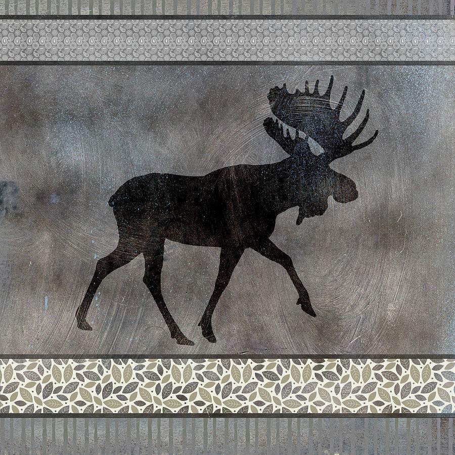 Animal Mixed Media - Moose Pattern Moose Square by Lightboxjournal